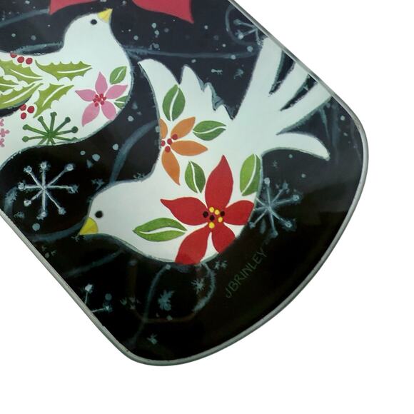 Counter Art NWT Glass Christmas Peace Cheese Server Board Bottle With Spreader - Picture 3 of 7